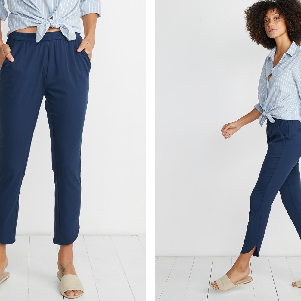 New Marine Layer Allison Pants Navy Blazer - Picture 3 of 4